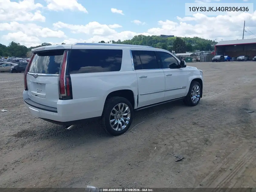 2016 Cadillac Escalade Esv Premium Collection VIN: 1GYS3JKJ4GR306436 Lot: 45593935