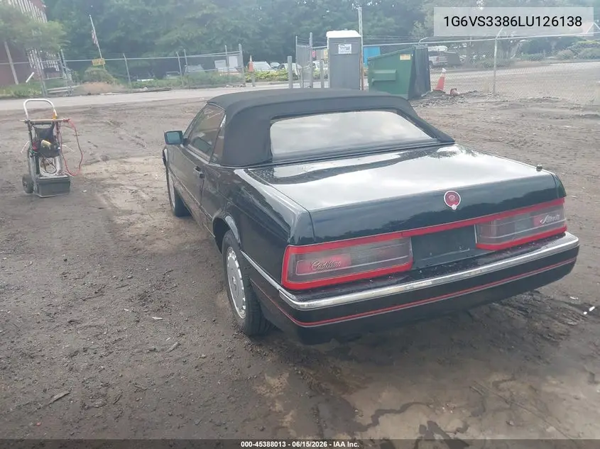 1990 Cadillac Allante VIN: 1G6VS3386LU126138 Lot: 45388013
