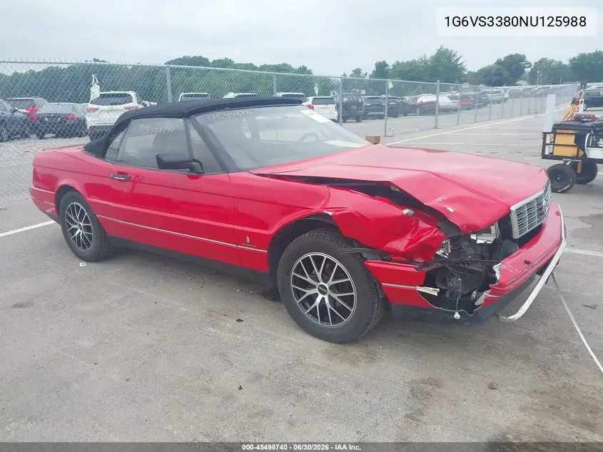 1992 Cadillac Allante VIN: 1G6VS3380NU125988 Lot: 45498740