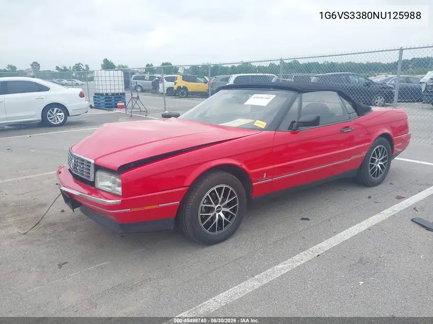1992 Cadillac Allante VIN: 1G6VS3380NU125988 Lot: 45498740