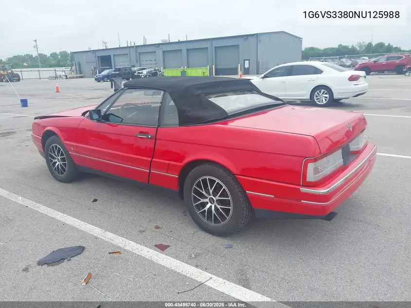 1992 Cadillac Allante VIN: 1G6VS3380NU125988 Lot: 45498740