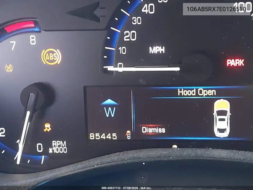 2014 Cadillac Ats Luxury VIN: 1G6AB5RX7E0126510 Lot: 45531732