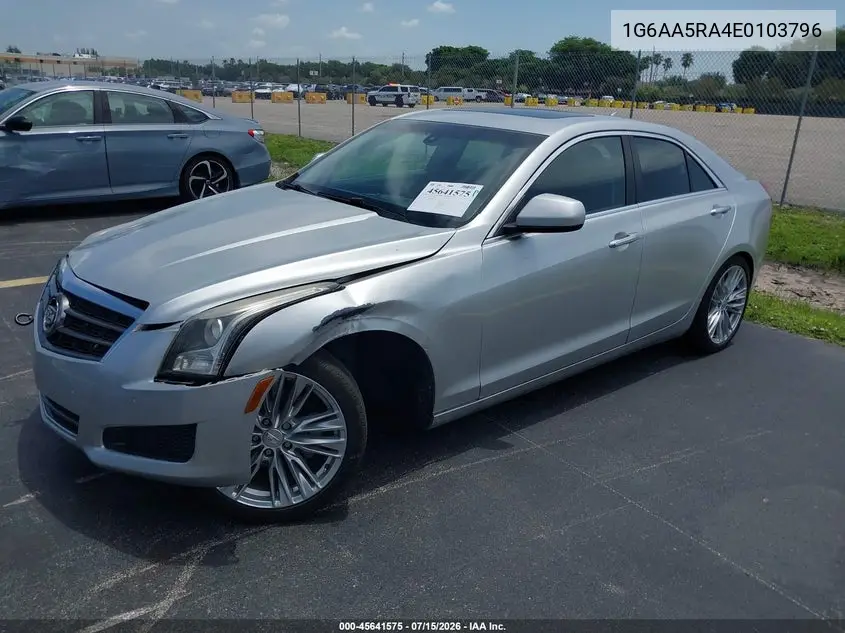 2014 Cadillac Ats Standard VIN: 1G6AA5RA4E0103796 Lot: 45641575