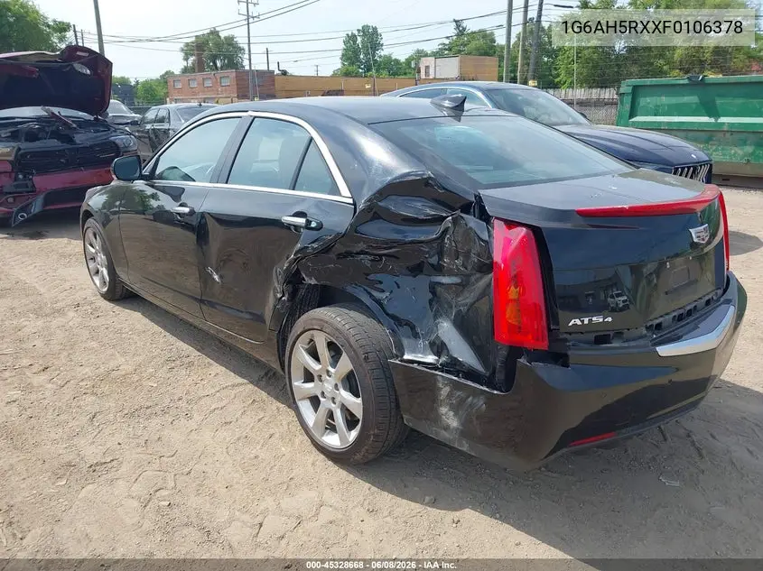 2015 Cadillac Ats Luxury VIN: 1G6AH5RXXF0106378 Lot: 45328668
