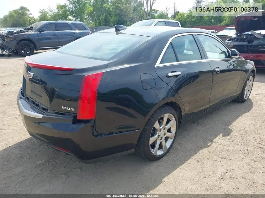 2015 Cadillac Ats Luxury VIN: 1G6AH5RXXF0106378 Lot: 45328668