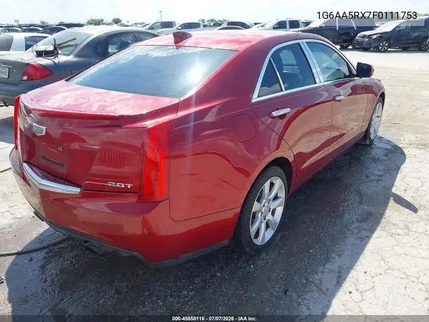 2015 Cadillac Ats Standard VIN: 1G6AA5RX7F0111753 Lot: 45558116