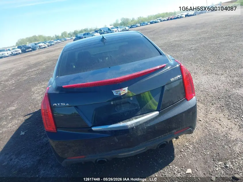 2016 Cadillac Ats Luxury VIN: 1G6AH5SX6G0104087 Lot: 12617448