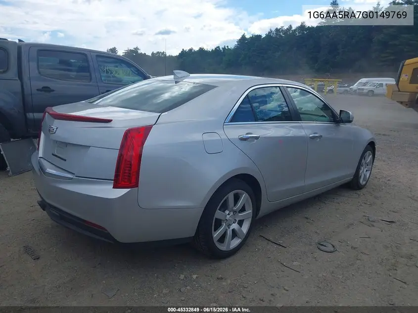 2016 Cadillac Ats Standard VIN: 1G6AA5RA7G0149769 Lot: 45332849