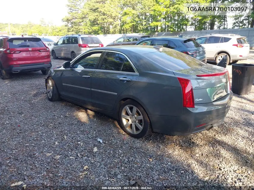 2016 Cadillac Ats Standard VIN: 1G6AA5RA7G0103097 Lot: 45364229