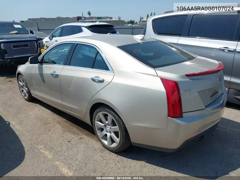 2016 Cadillac Ats Standard VIN: 1G6AA5RA0G0107024 Lot: 45390966