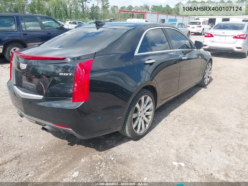2016 Cadillac Ats Luxury Collection VIN: 1G6AH5RX4G0107124 Lot: 45455533