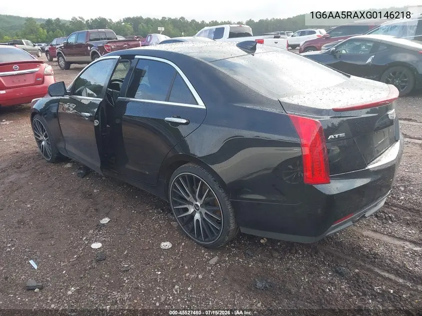 2016 Cadillac Ats Standard VIN: 1G6AA5RAXG0146218 Lot: 45527480