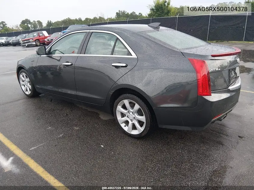 2016 Cadillac Ats Standard VIN: 1G6AG5RX5G0104378 Lot: 45537225
