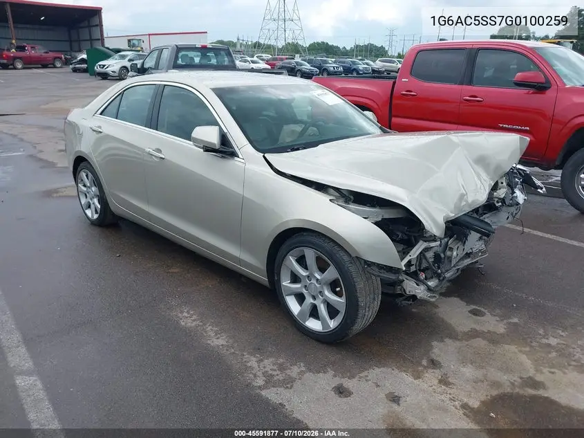 2016 Cadillac Ats Performance Collection VIN: 1G6AC5SS7G0100259 Lot: 45591877