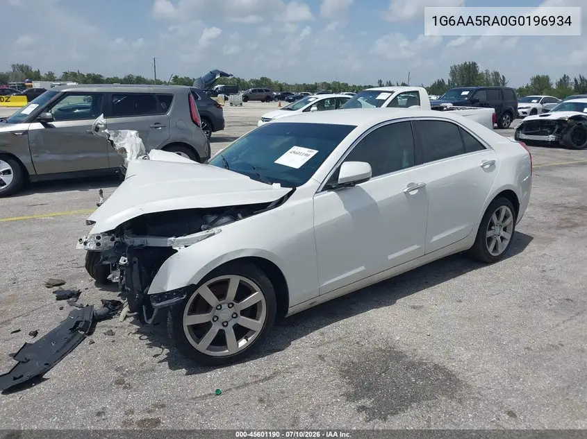 2016 Cadillac Ats Standard VIN: 1G6AA5RA0G0196934 Lot: 45601190