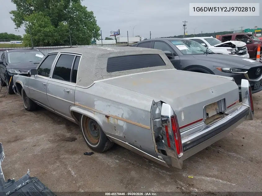 1988 Cadillac Brougham VIN: 1G6DW51Y2J9702810 Lot: 45178446
