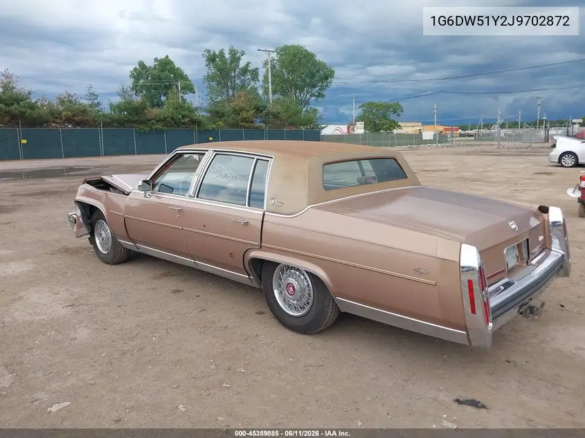 1988 Cadillac Brougham VIN: 1G6DW51Y2J9702872 Lot: 45359885