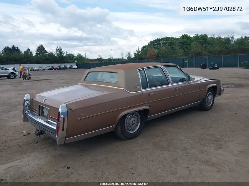 1988 Cadillac Brougham VIN: 1G6DW51Y2J9702872 Lot: 45359885