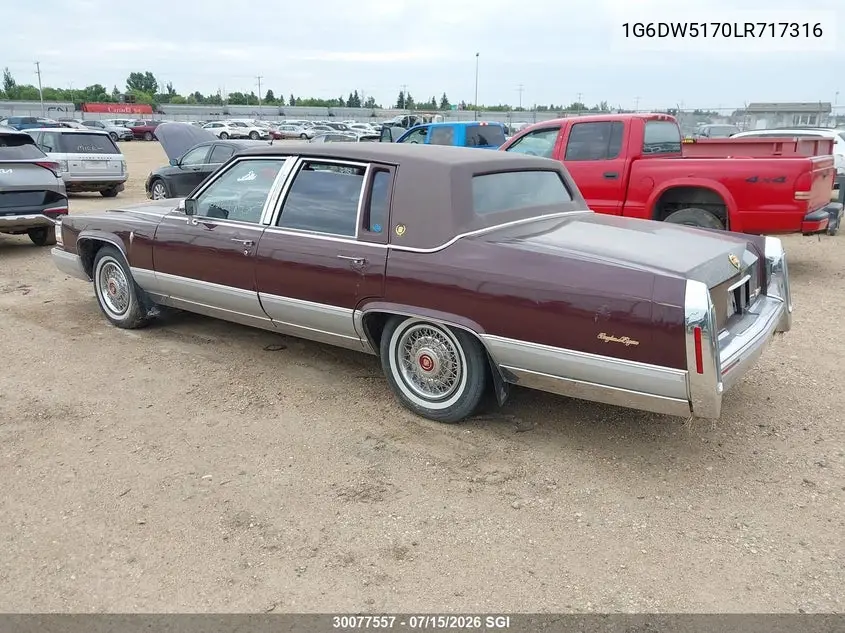 1990 Cadillac Brougham VIN: 1G6DW5170LR717316 Lot: 30077557