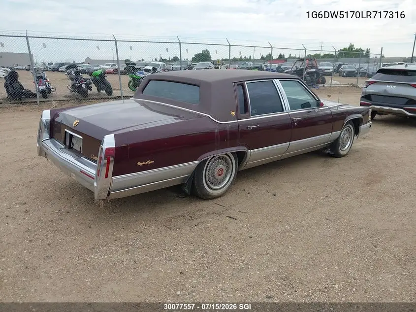 1990 Cadillac Brougham VIN: 1G6DW5170LR717316 Lot: 30077557