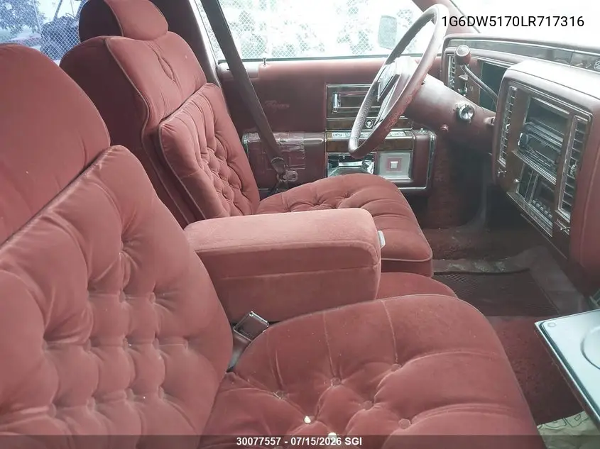 1990 Cadillac Brougham VIN: 1G6DW5170LR717316 Lot: 30077557
