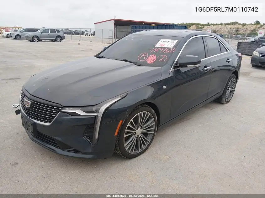 2021 Cadillac Ct4 Premium Luxury VIN: 1G6DF5RL7M0110742 Lot: 44942623
