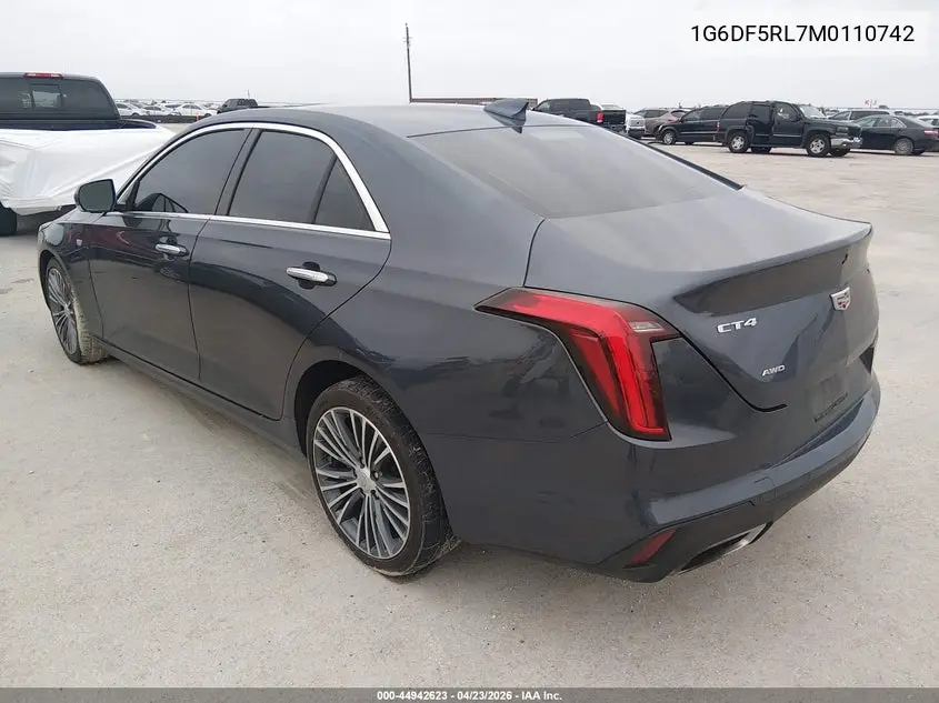 2021 Cadillac Ct4 Premium Luxury VIN: 1G6DF5RL7M0110742 Lot: 44942623