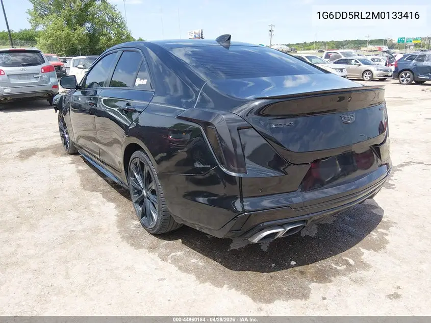 2021 Cadillac Ct4 V-Series VIN: 1G6DD5RL2M0133416 Lot: 44960184