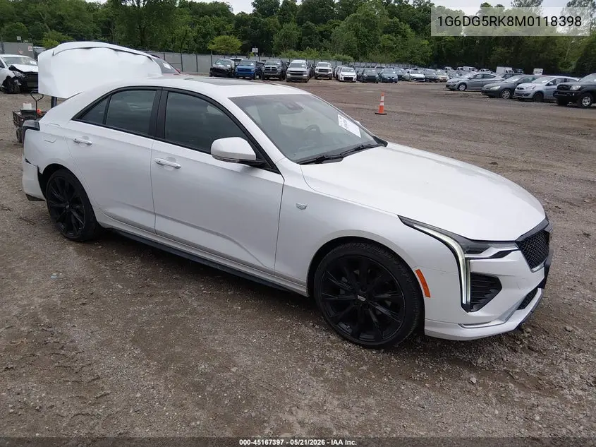 2021 Cadillac Ct4 Sport VIN: 1G6DG5RK8M0118398 Lot: 45167397