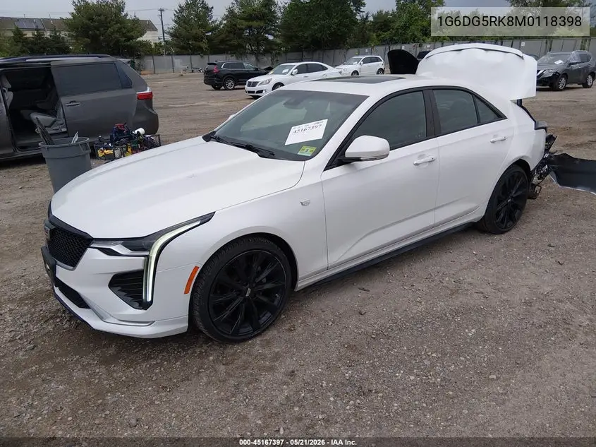 2021 Cadillac Ct4 Sport VIN: 1G6DG5RK8M0118398 Lot: 45167397