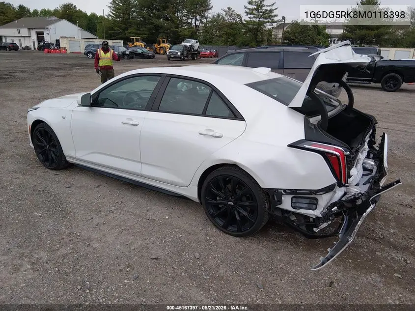 2021 Cadillac Ct4 Sport VIN: 1G6DG5RK8M0118398 Lot: 45167397