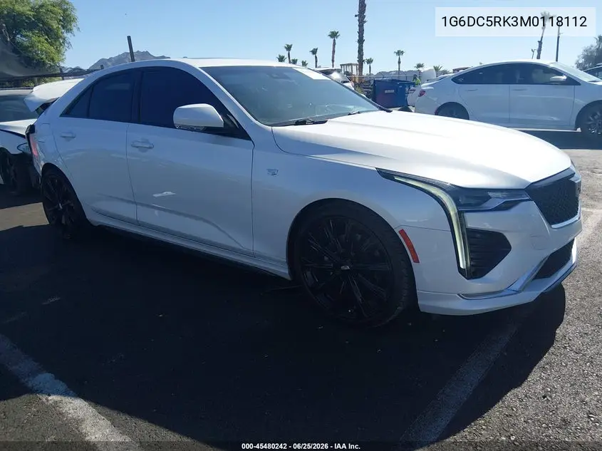 2021 Cadillac Ct4 Sport VIN: 1G6DC5RK3M0118112 Lot: 45480242