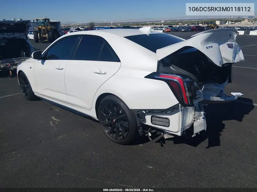 2021 Cadillac Ct4 Sport VIN: 1G6DC5RK3M0118112 Lot: 45480242
