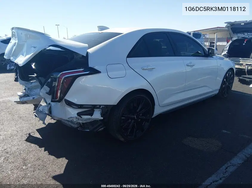 2021 Cadillac Ct4 Sport VIN: 1G6DC5RK3M0118112 Lot: 45480242