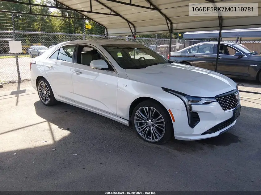 2021 Cadillac Ct4 Premium Luxury VIN: 1G6DF5RK7M0110781 Lot: 45641524