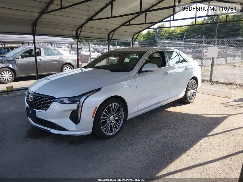 2021 Cadillac Ct4 Premium Luxury VIN: 1G6DF5RK7M0110781 Lot: 45641524
