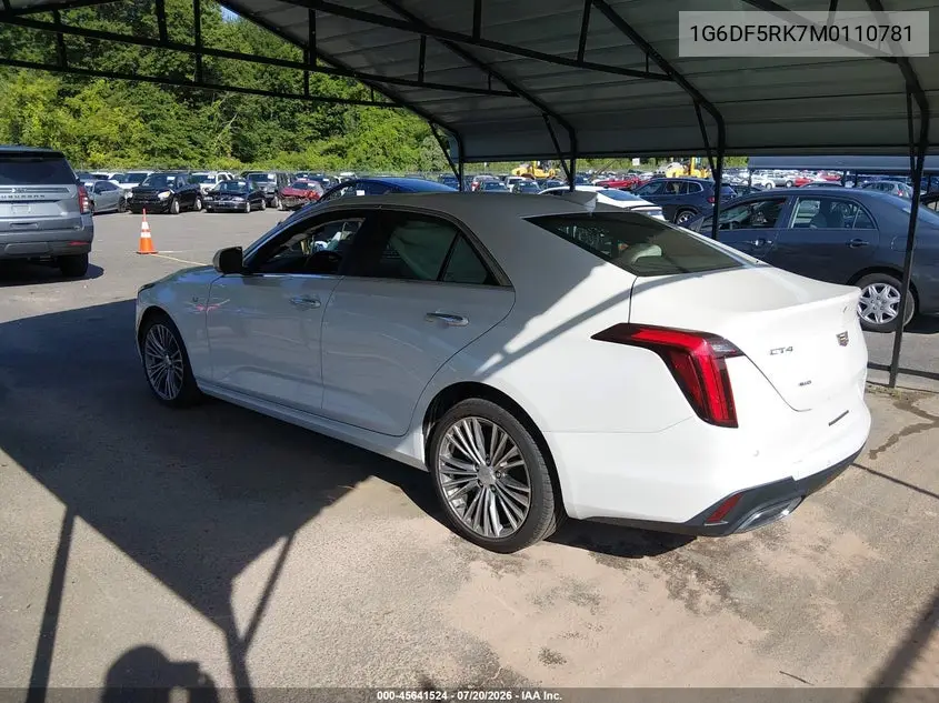 2021 Cadillac Ct4 Premium Luxury VIN: 1G6DF5RK7M0110781 Lot: 45641524