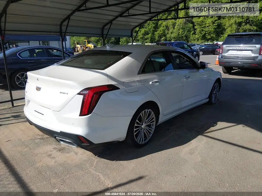 2021 Cadillac Ct4 Premium Luxury VIN: 1G6DF5RK7M0110781 Lot: 45641524