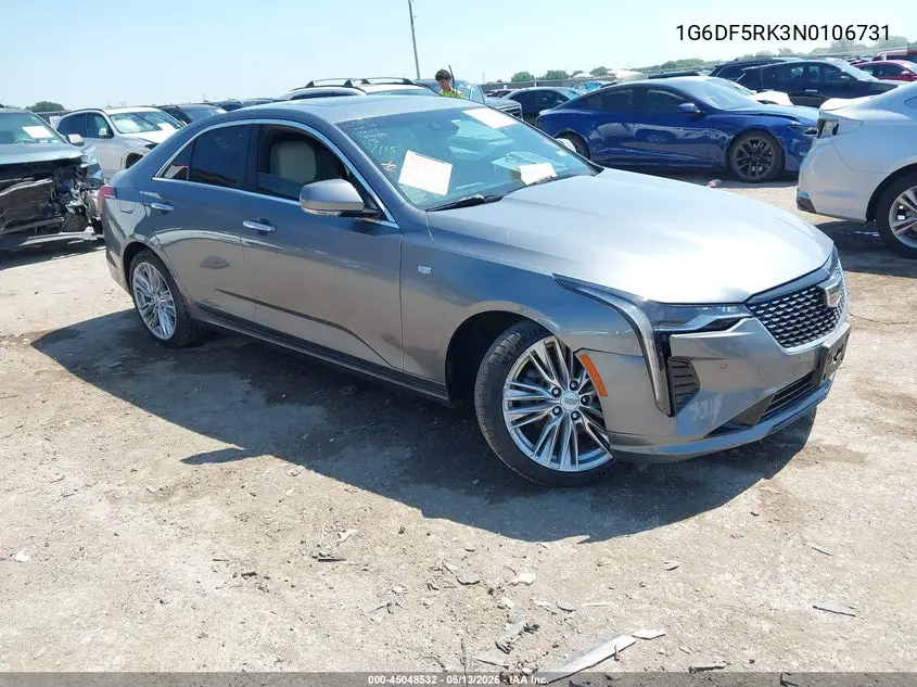 2022 Cadillac Ct4 Premium Luxury VIN: 1G6DF5RK3N0106731 Lot: 45048532