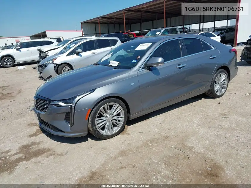 2022 Cadillac Ct4 Premium Luxury VIN: 1G6DF5RK3N0106731 Lot: 45048532