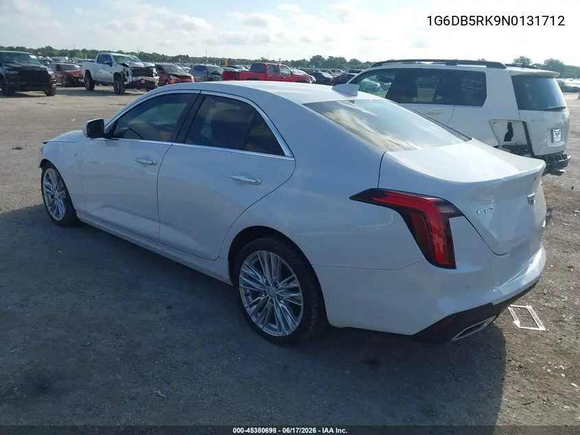 2022 Cadillac Ct4 Premium Luxury VIN: 1G6DB5RK9N0131712 Lot: 45380698