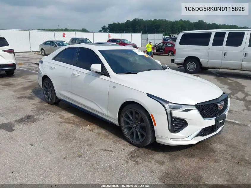 2022 Cadillac Ct4 Sport VIN: 1G6DG5RK0N0115898 Lot: 45520087