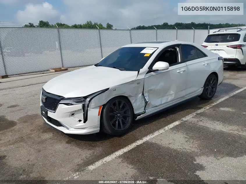 2022 Cadillac Ct4 Sport VIN: 1G6DG5RK0N0115898 Lot: 45520087