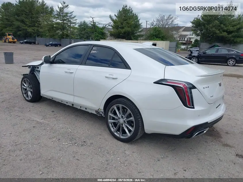 2023 Cadillac Ct4 Sport VIN: 1G6DG5RK0P0114074 Lot: 44994234