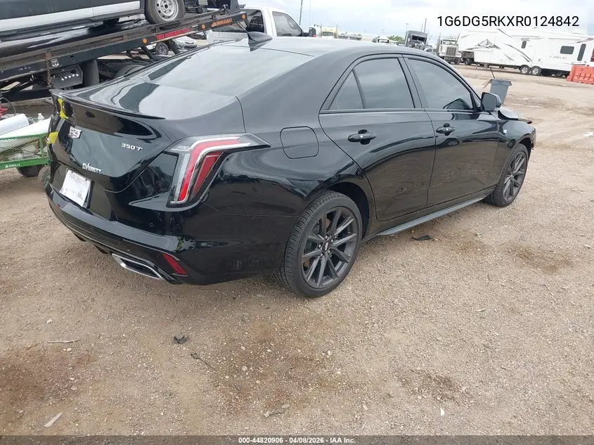 2024 Cadillac Ct4 Sport VIN: 1G6DG5RKXR0124842 Lot: 44820906