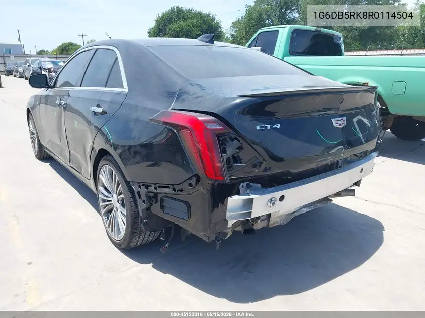 2024 Cadillac Ct4 Premium Luxury VIN: 1G6DB5RK8R0114504 Lot: 45132316