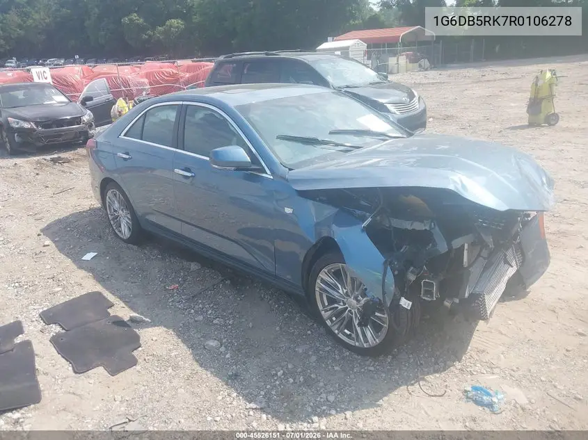 2024 Cadillac Ct4 Premium Luxury VIN: 1G6DB5RK7R0106278 Lot: 45526151