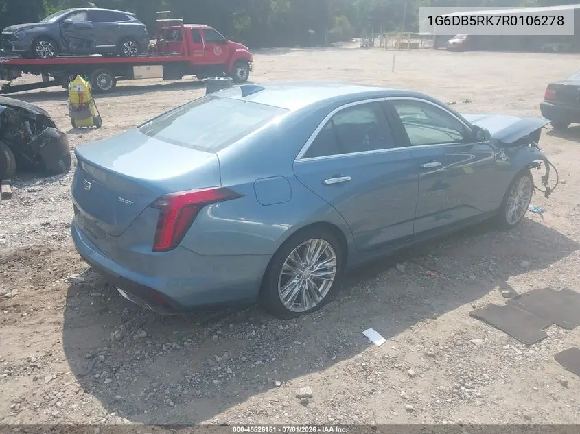 2024 Cadillac Ct4 Premium Luxury VIN: 1G6DB5RK7R0106278 Lot: 45526151