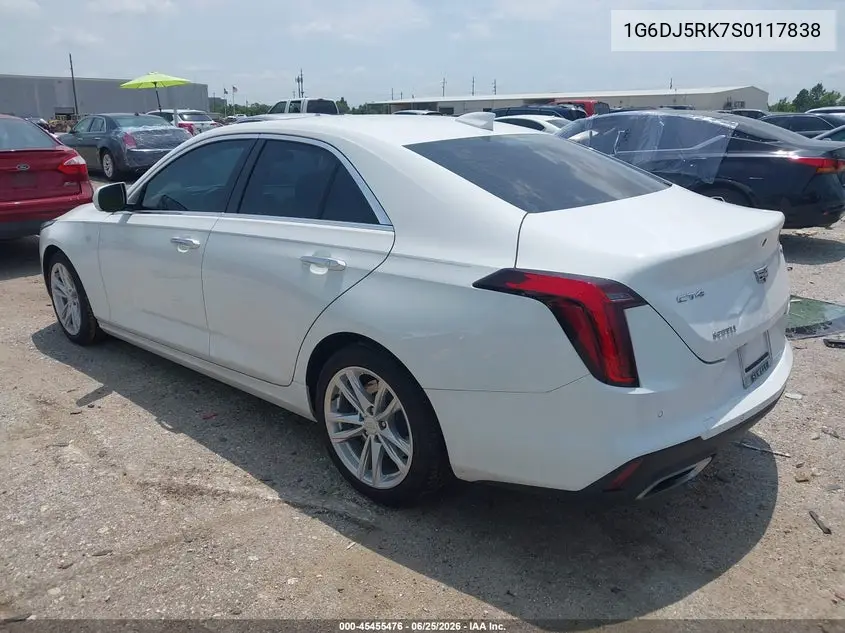 2025 Cadillac Ct4 Luxury Rwd VIN: 1G6DJ5RK7S0117838 Lot: 45455476