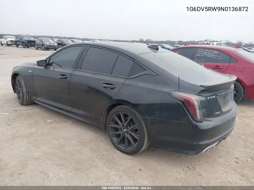 2022 Cadillac Ct5-V V-Series VIN: 1G6DV5RW9N0136872 Lot: 44497810